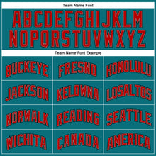 Load image into Gallery viewer, Custom Teal Red-Black Authentic Baseball Jersey
