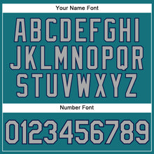 Load image into Gallery viewer, Custom Teal White Pinstripe Gray-Navy Authentic Baseball Jersey
