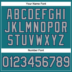Custom Teal White Pinstripe Gray-Navy Authentic Baseball Jersey
