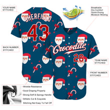 Load image into Gallery viewer, Custom Royal Red-White Christmas 3D Authentic Baseball Jersey
