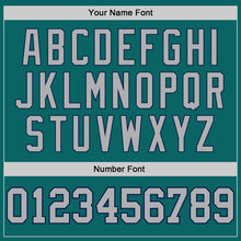 Load image into Gallery viewer, Custom Teal Gray-Navy Authentic Baseball Jersey
