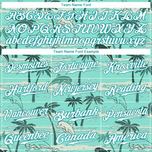 Load image into Gallery viewer, Custom Teal White-Teal 3D Pattern Design Hawaii Palm Trees Authentic Baseball Jersey
