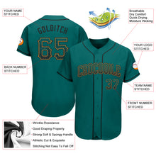 Load image into Gallery viewer, Custom Teal Black-Old Gold Authentic Drift Fashion Baseball Jersey
