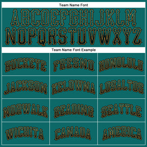 Custom Teal Black-Old Gold Authentic Drift Fashion Baseball Jersey