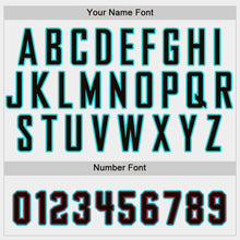 Load image into Gallery viewer, Custom White Black-Aqua Baseball Jersey
