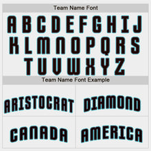 Load image into Gallery viewer, Custom White Black-Aqua Baseball Jersey
