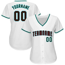 Load image into Gallery viewer, Custom White Black-Aqua Baseball Jersey

