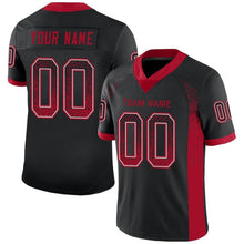 Load image into Gallery viewer, Custom Black Red-Gray Mesh Drift Fashion Football Jersey
