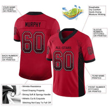 Load image into Gallery viewer, Custom Red Black-Gray Mesh Drift Fashion Football Jersey
