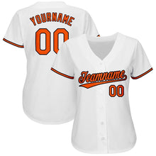 Load image into Gallery viewer, Custom White Orange-Black Baseball Jersey
