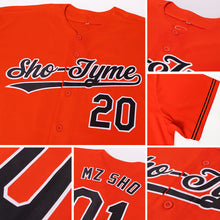 Load image into Gallery viewer, Custom Orange Black-White Baseball Jersey
