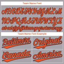 Load image into Gallery viewer, Custom Gray Orange-Black Baseball Jersey
