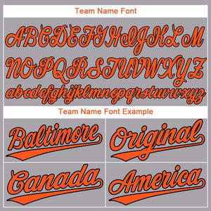 Custom Gray Orange-Black Baseball Jersey