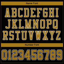 Load image into Gallery viewer, Custom Black Old Gold-White Mesh Authentic Football Jersey
