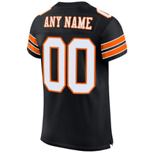 Load image into Gallery viewer, Custom Black White-Orange Mesh Authentic Football Jersey
