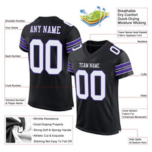 Load image into Gallery viewer, Custom Black White-Purple Mesh Authentic Football Jersey
