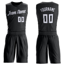 Load image into Gallery viewer, Custom Black White Round Neck Suit Basketball Jersey - Fcustom
