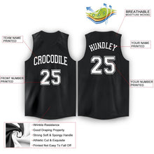Load image into Gallery viewer, Custom Black White V-Neck Basketball Jersey - Fcustom
