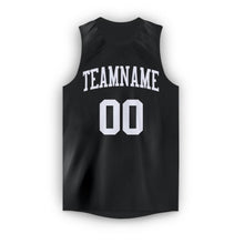 Load image into Gallery viewer, Custom Black White Round Neck Basketball Jersey - Fcustom
