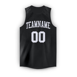 Custom Black White Round Neck Basketball Jersey - Fcustom