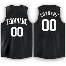 Load image into Gallery viewer, Custom Black White Round Neck Basketball Jersey - Fcustom
