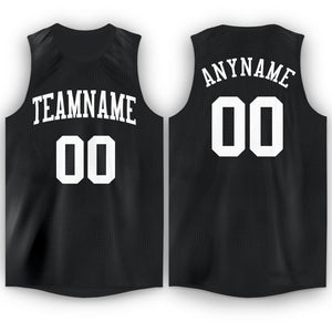 Custom Black White Round Neck Basketball Jersey - Fcustom