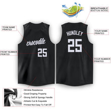 Load image into Gallery viewer, Custom Black White Round Neck Basketball Jersey - Fcustom
