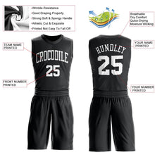 Load image into Gallery viewer, Custom Black White Round Neck Suit Basketball Jersey - Fcustom
