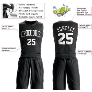Custom Black White Round Neck Suit Basketball Jersey - Fcustom