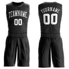 Load image into Gallery viewer, Custom Black White Round Neck Suit Basketball Jersey - Fcustom
