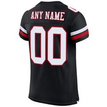 Load image into Gallery viewer, Custom Black White-Red Mesh Authentic Football Jersey
