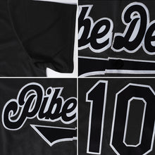 Load image into Gallery viewer, Custom Black Black-Gray Authentic Baseball Jersey
