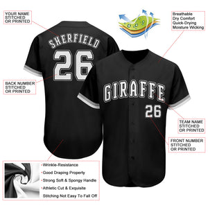 Custom Black White-Gray Authentic Baseball Jersey