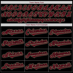 Custom Black Crimson-City Cream Authentic Baseball Jersey