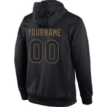 Load image into Gallery viewer, Custom Stitched Black Black-Old Gold Sports Pullover Sweatshirt Hoodie
