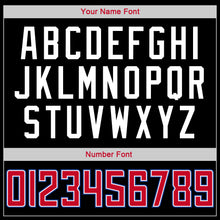 Load image into Gallery viewer, Custom Stitched Black Red-White Sports Pullover Sweatshirt Hoodie
