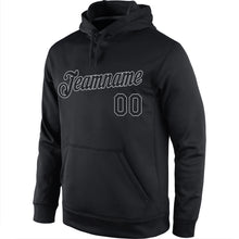 Load image into Gallery viewer, Custom Stitched Black Black-Gray Sports Pullover Sweatshirt Hoodie
