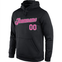 Load image into Gallery viewer, Custom Stitched Black Pink-White Sports Pullover Sweatshirt Hoodie
