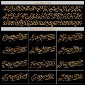 Custom Black Black-Old Gold Authentic Baseball Jersey