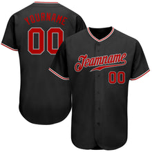 Load image into Gallery viewer, Custom Black Red-Gray Authentic Baseball Jersey
