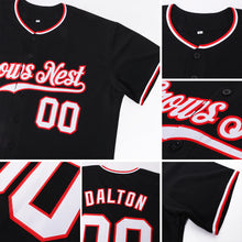 Load image into Gallery viewer, Custom Black White-Red Authentic Baseball Jersey
