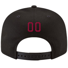 Load image into Gallery viewer, Custom Black Crimson-White Stitched Adjustable Snapback Hat
