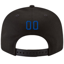 Load image into Gallery viewer, Custom Black Royal-Gold Stitched Adjustable Snapback Hat
