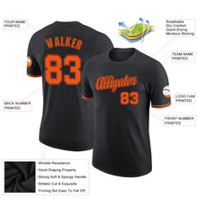 Load image into Gallery viewer, Custom Black Orange-Black Performance T-Shirt
