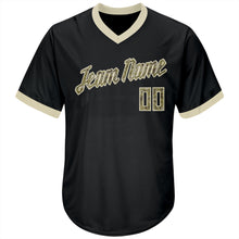Load image into Gallery viewer, Custom Black Camo-Cream Authentic Throwback Rib-Knit Baseball Jersey Shirt
