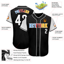 Load image into Gallery viewer, Custom Black White-Gold Authentic Two Tone Baseball Jersey

