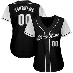 Custom Black White-Gray Authentic Two Tone Baseball Jersey