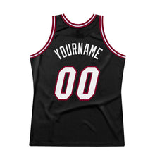 Load image into Gallery viewer, Custom Black White-Maroon Authentic Throwback Basketball Jersey
