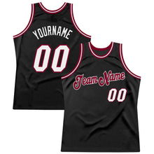 Load image into Gallery viewer, Custom Black White-Maroon Authentic Throwback Basketball Jersey
