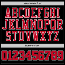 Load image into Gallery viewer, Custom Black Red-White Authentic Throwback Basketball Jersey
